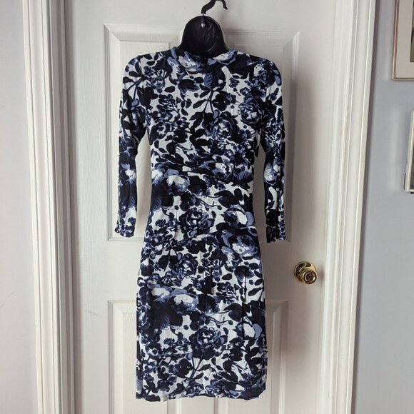 INC international concepts Navy and white floral dress - small - Picture 6 of 7